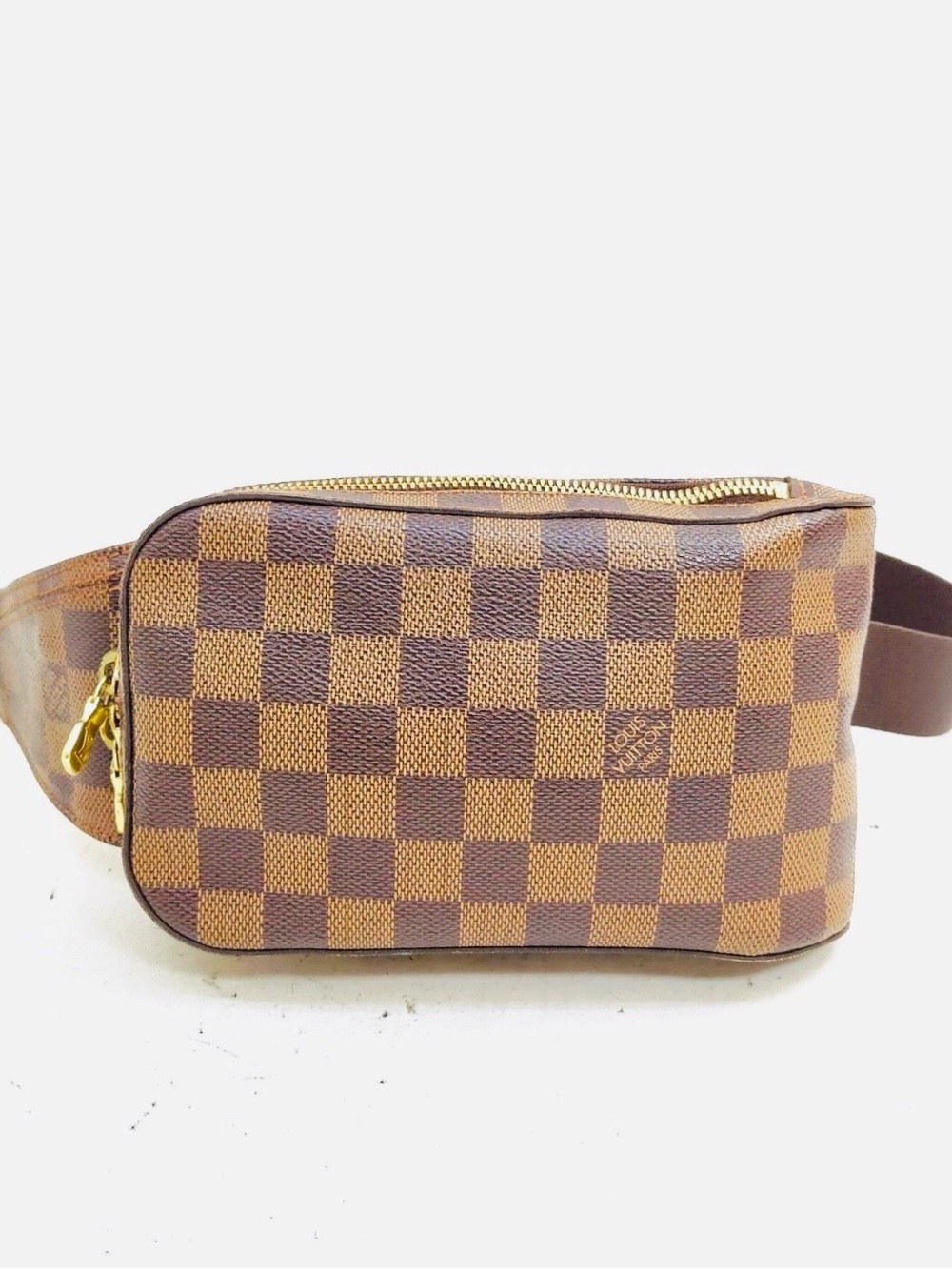 Louis Vuitton Brown Damier Ebene Belt Bag with Gold Hardware